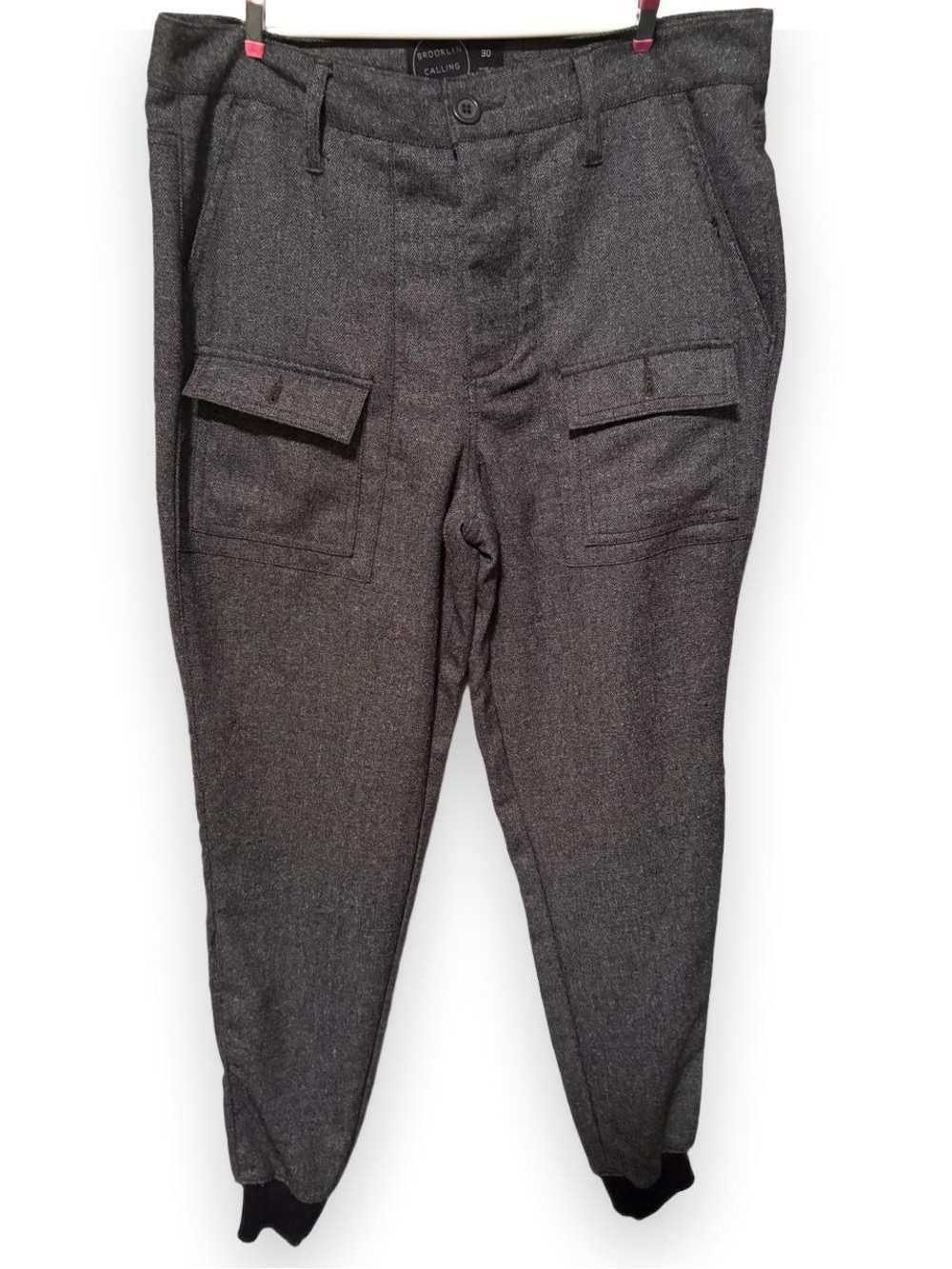 Brooklyn Calling NYC Gray Cargo Jogger Pants with Flap Pockets